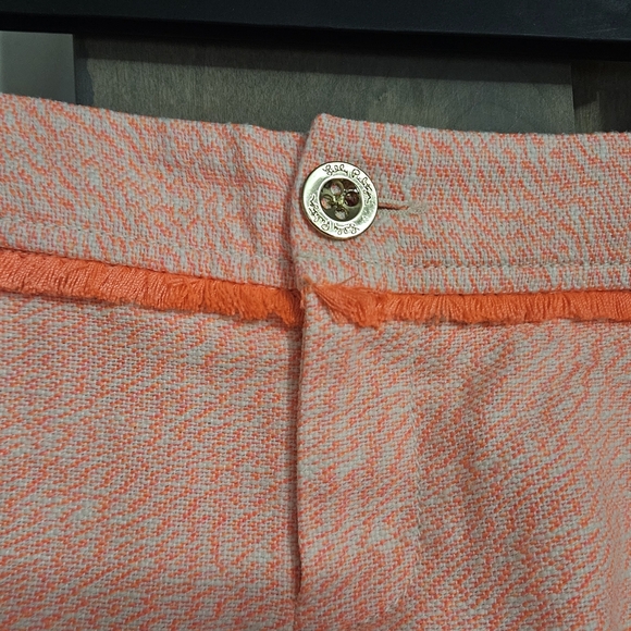 LILLY PULITZER 3" Walsh Textured Shorts In Coral/white. Fringe Detail. Size 4 - Picture 6 of 14